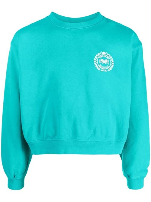 Cotton sweatshirt with print SPORTY & RICH | CR636NYCOUNTRYCLUBTEAL/WHITE